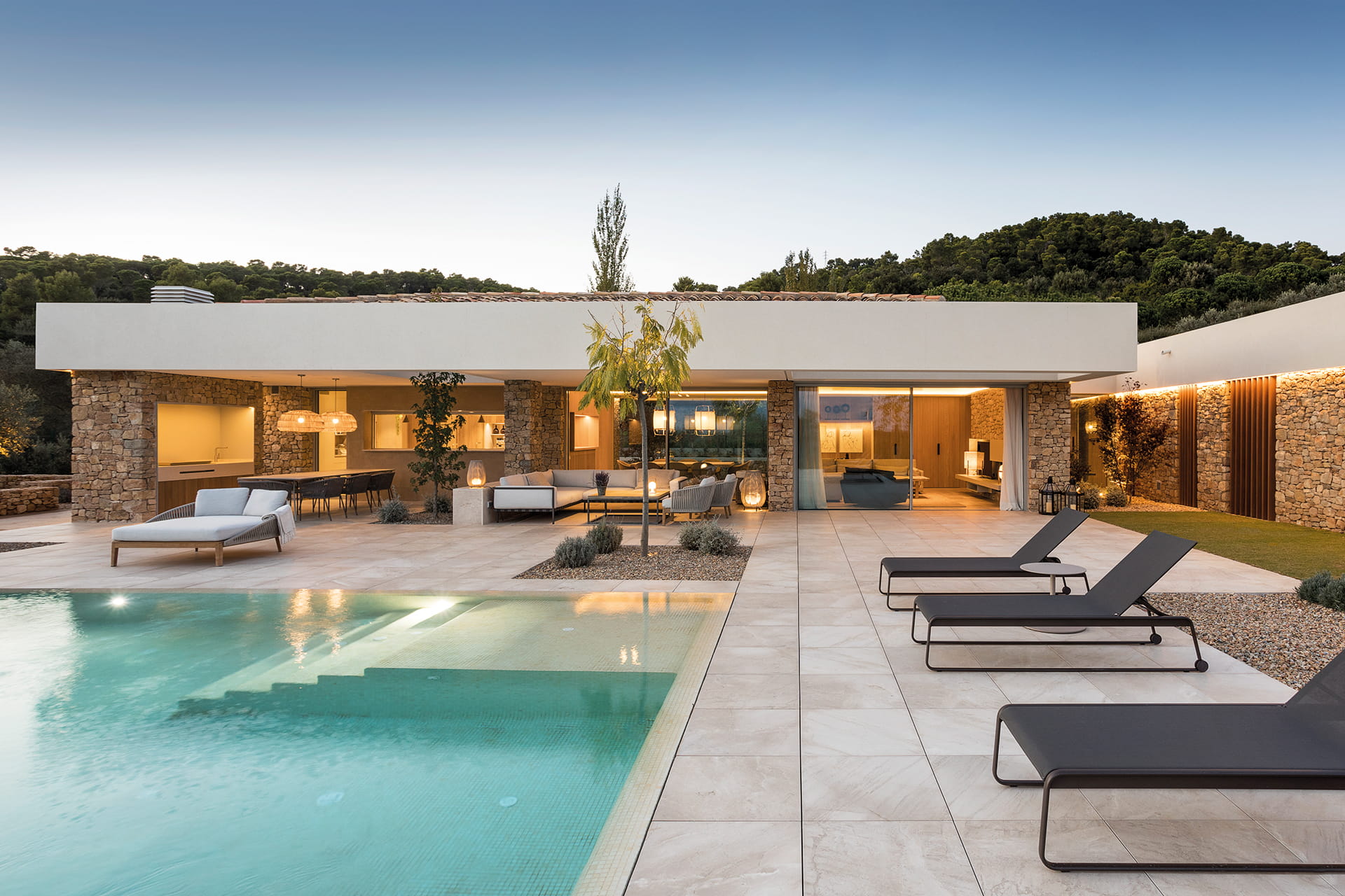 Home in stone or sand colours