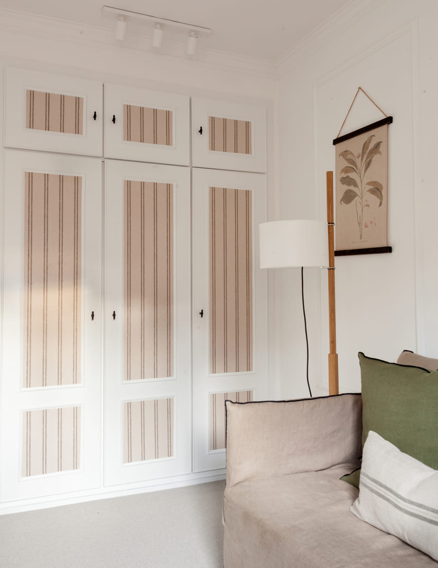 Wardrobe doors in home with study