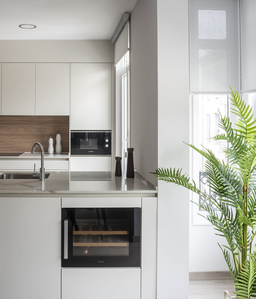 Tall white units for storage