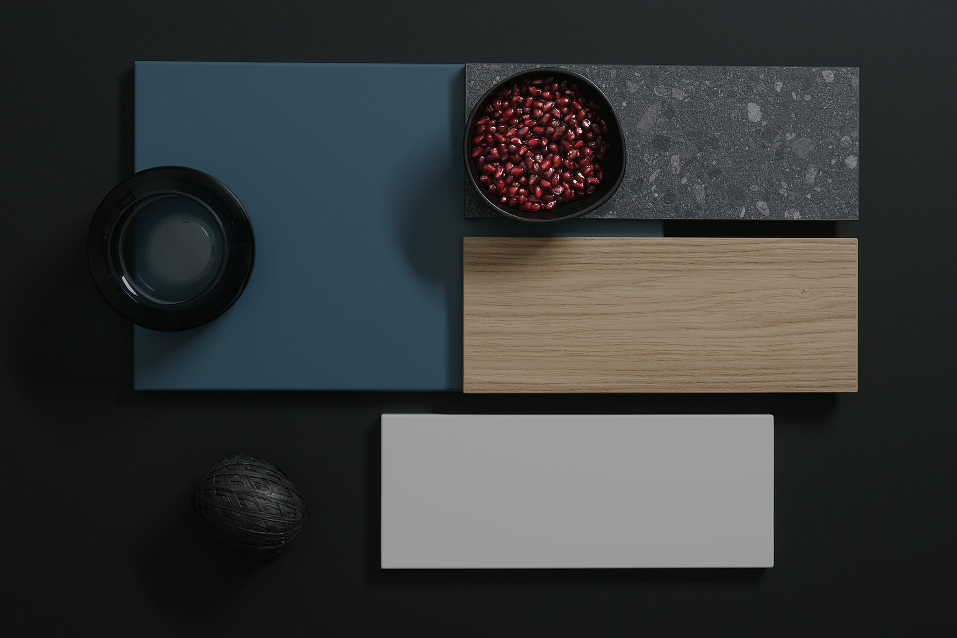 Finition bleu cosmos cuisines Santos