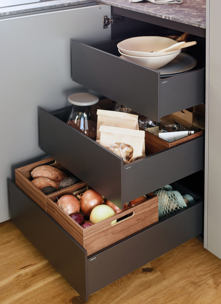Meubles bas de cuisine gris Santos