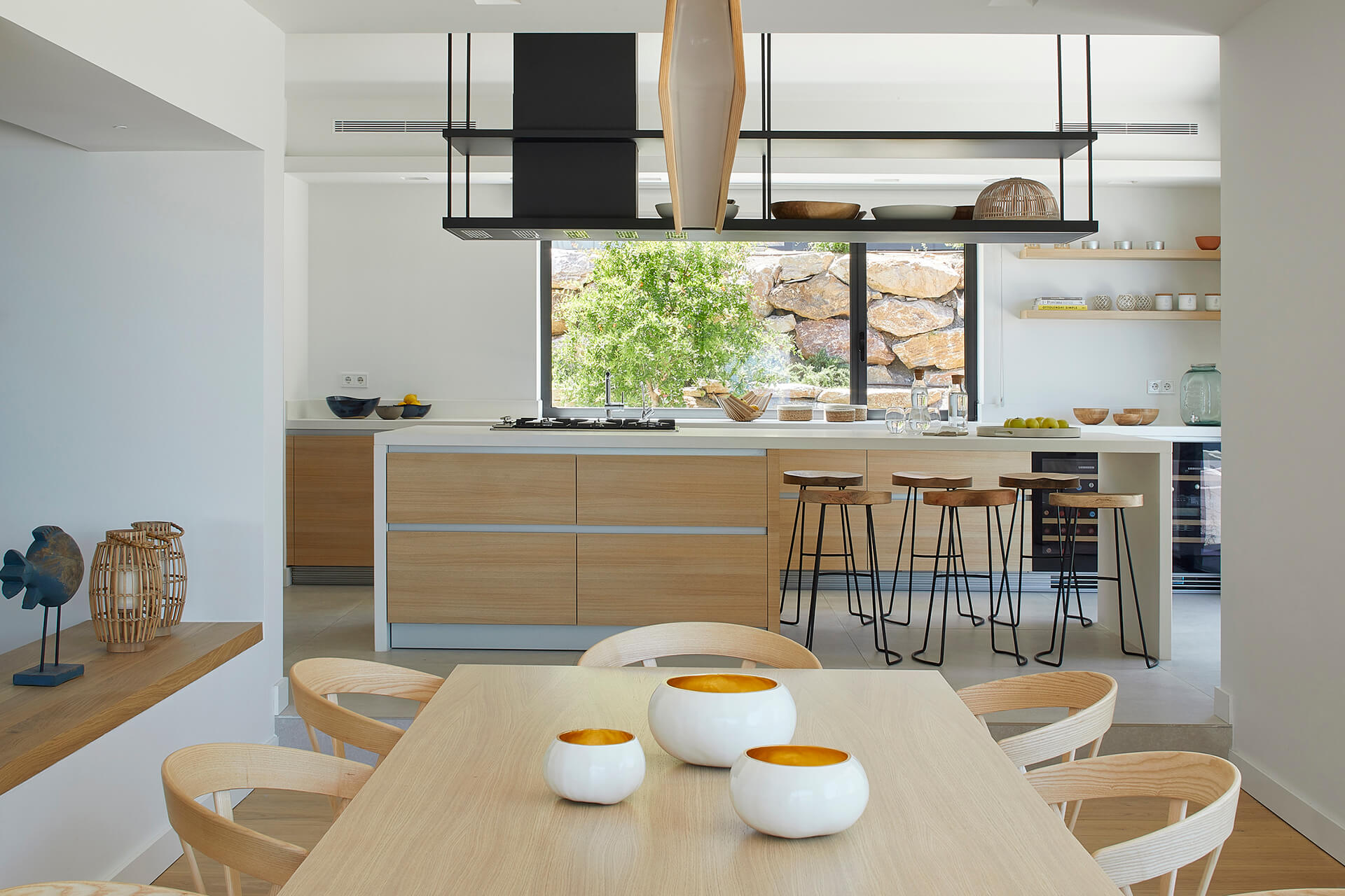 Cocina Santos gris abierta al comedor