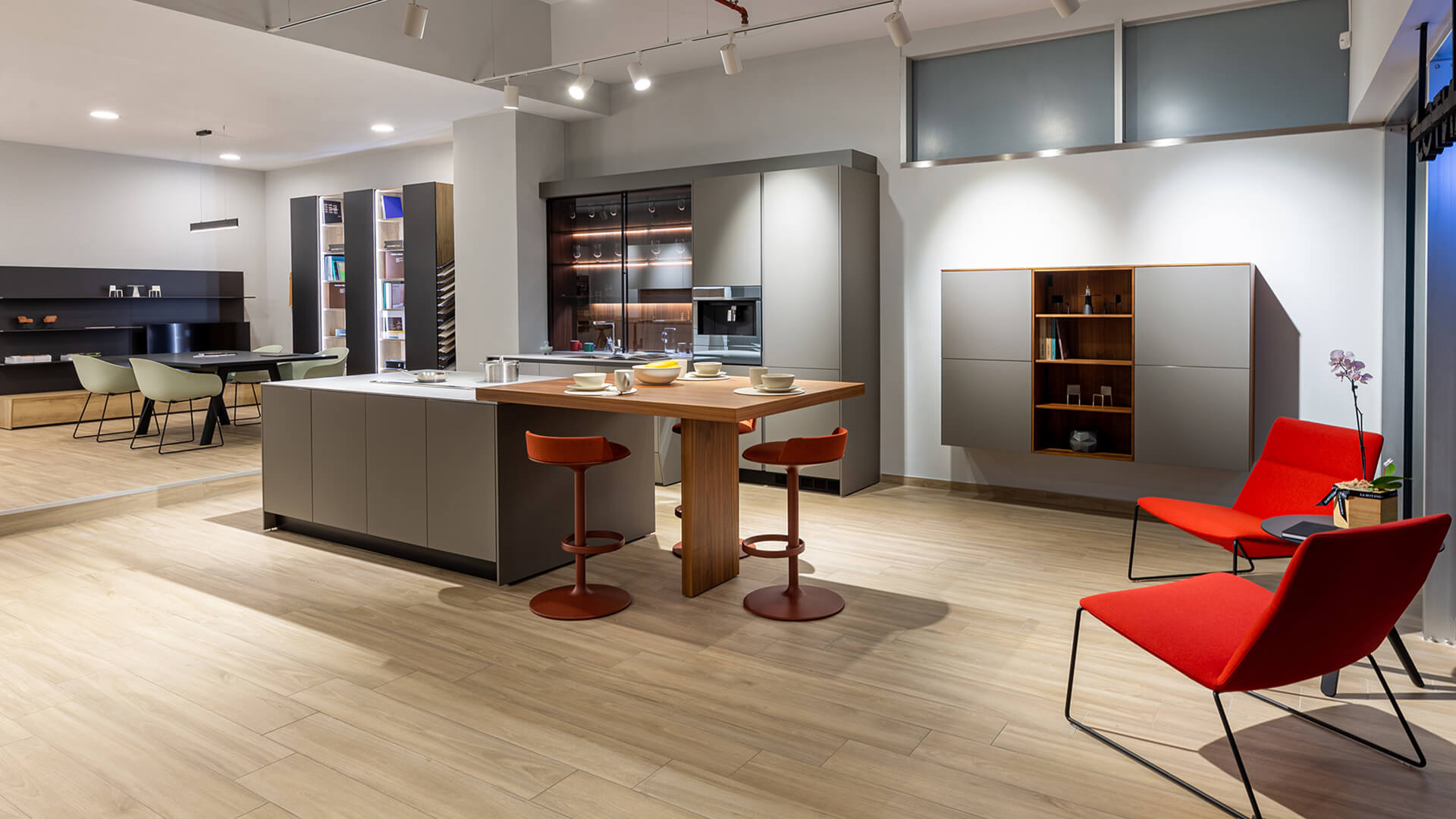 Modular kitchen finished in grey Santos Kitchens in Lima