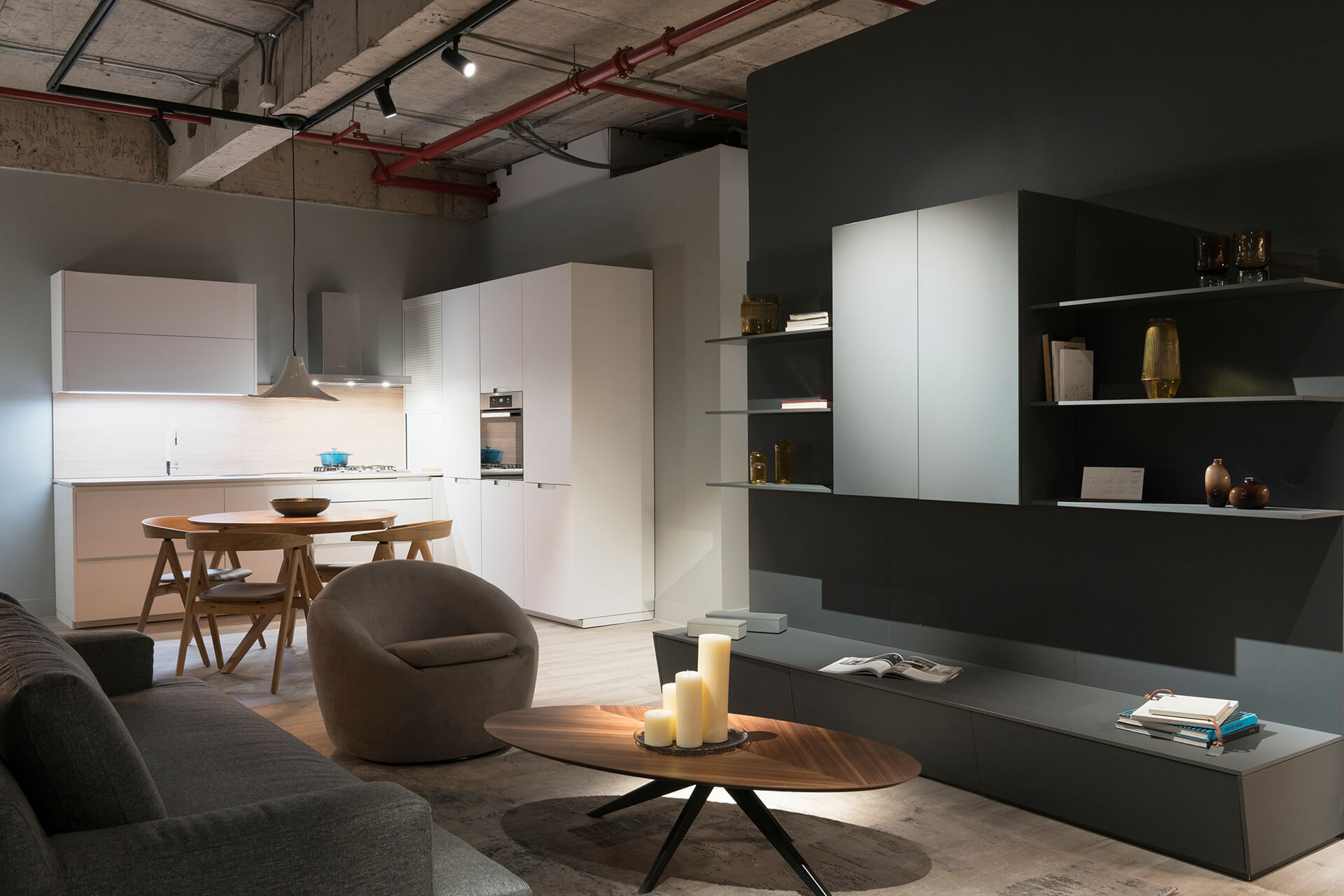 White Santos kitchen in the new showroom in Chile