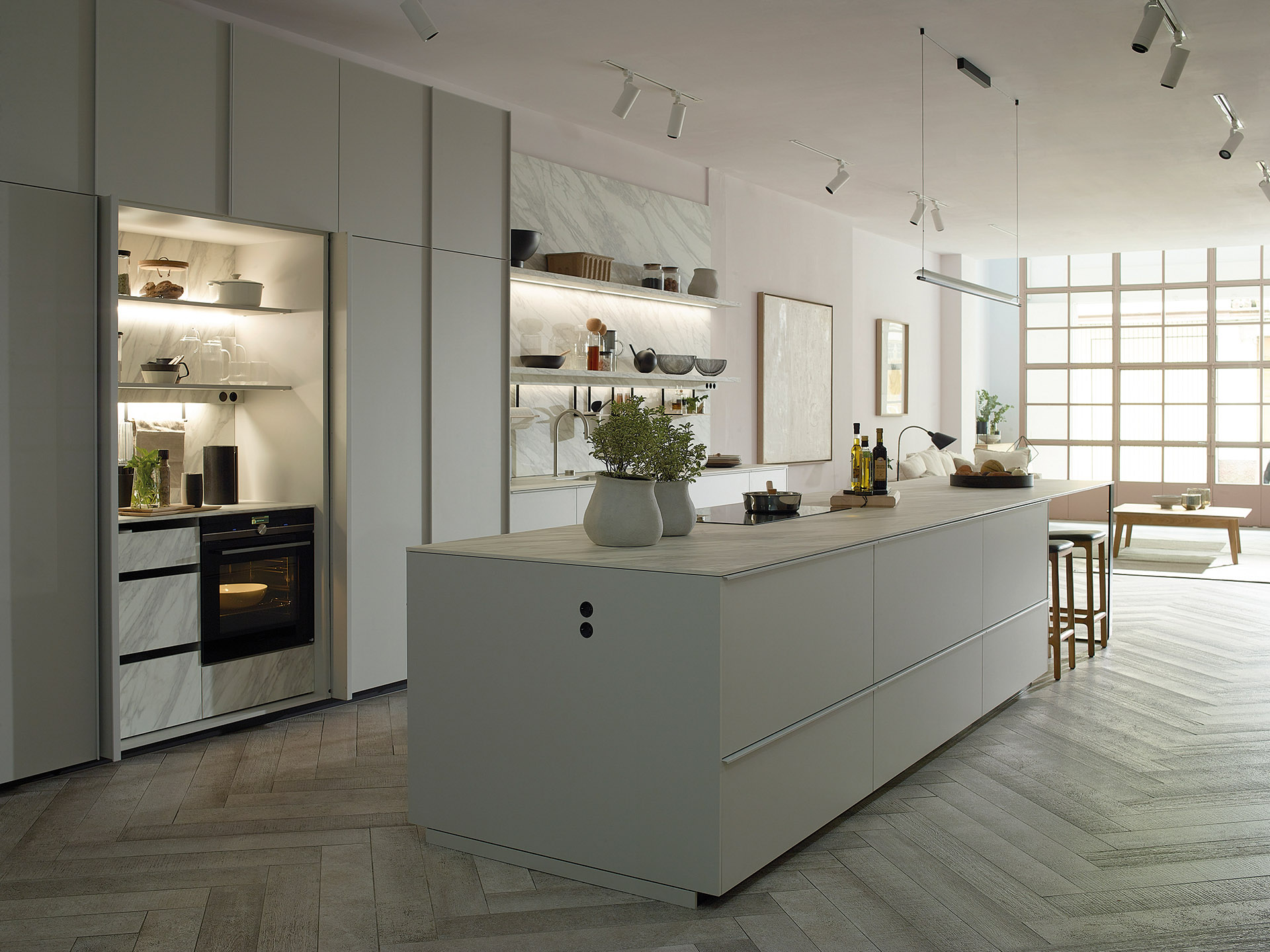Armoire de cuisine Santos avec portes escamotables