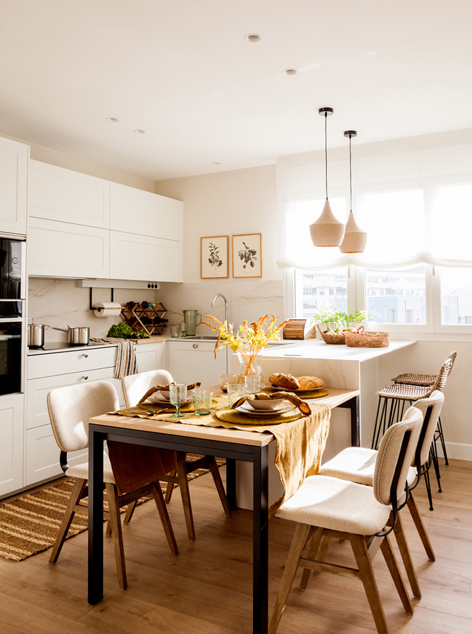 Cocina blanca, decorada por Sol Van Dorssen