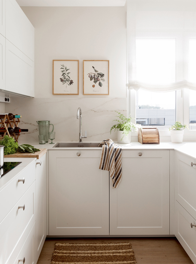 Mobiliario cocina blanca Santos en U