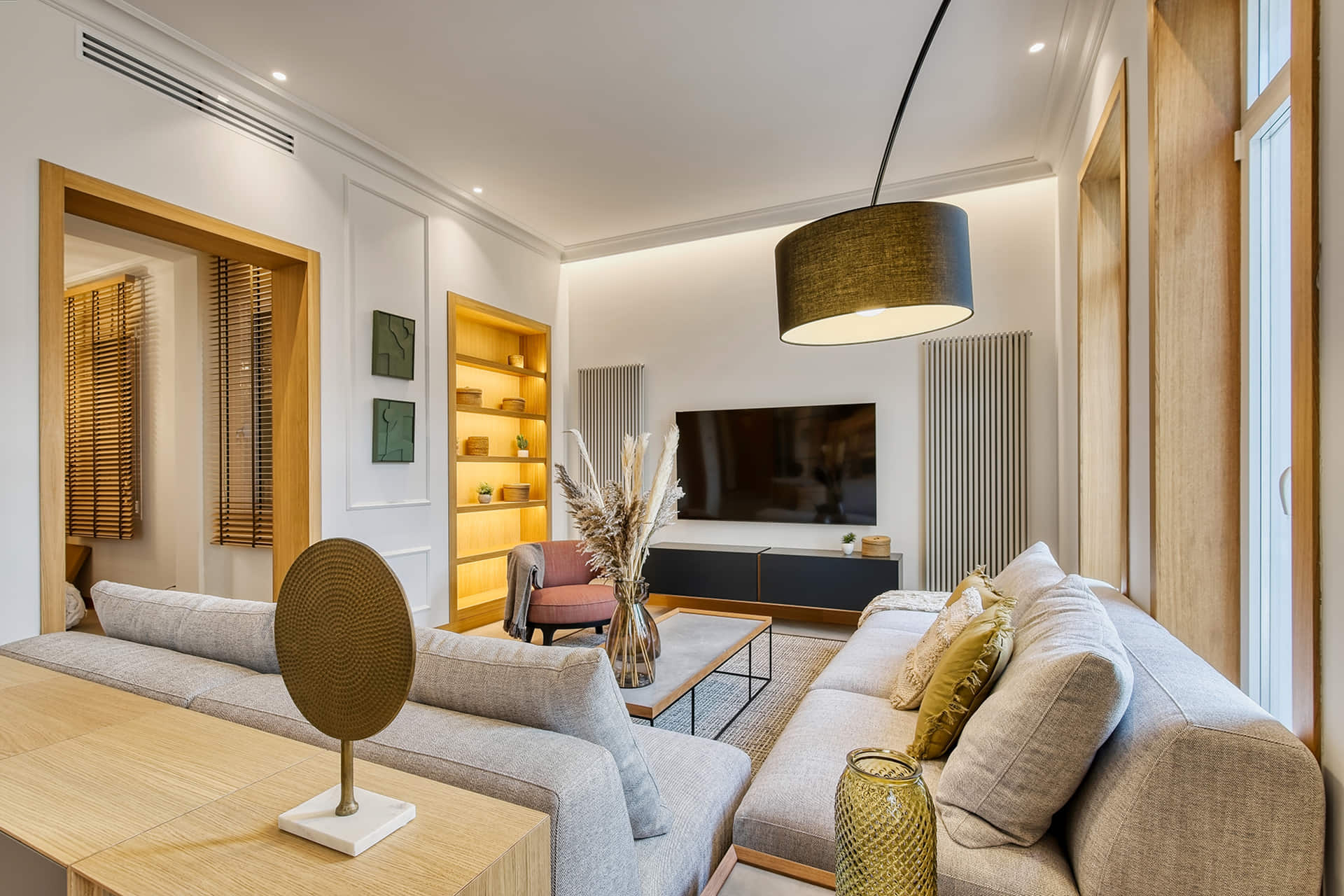 Zitkamer met sofa’s in L-opstelling