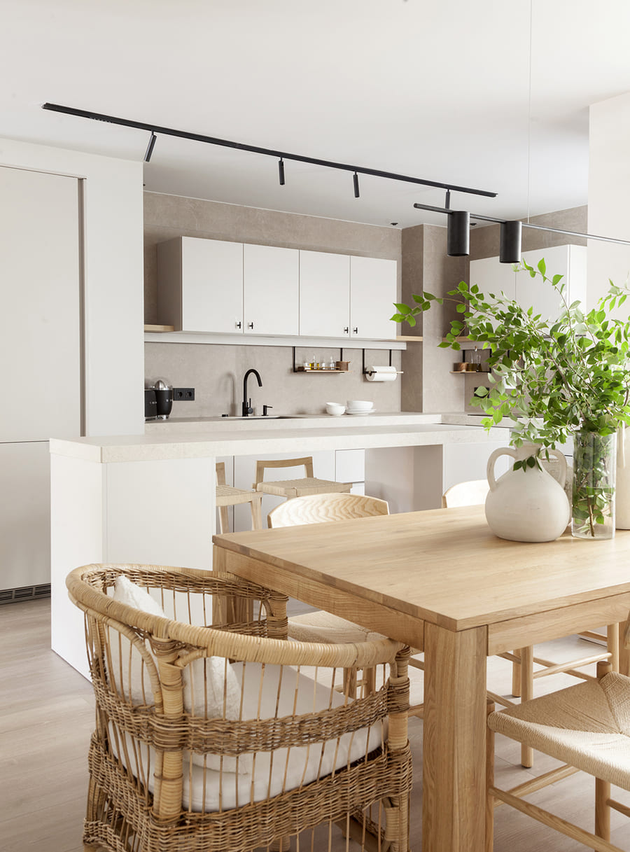 Cocina Santos cashmere y madera