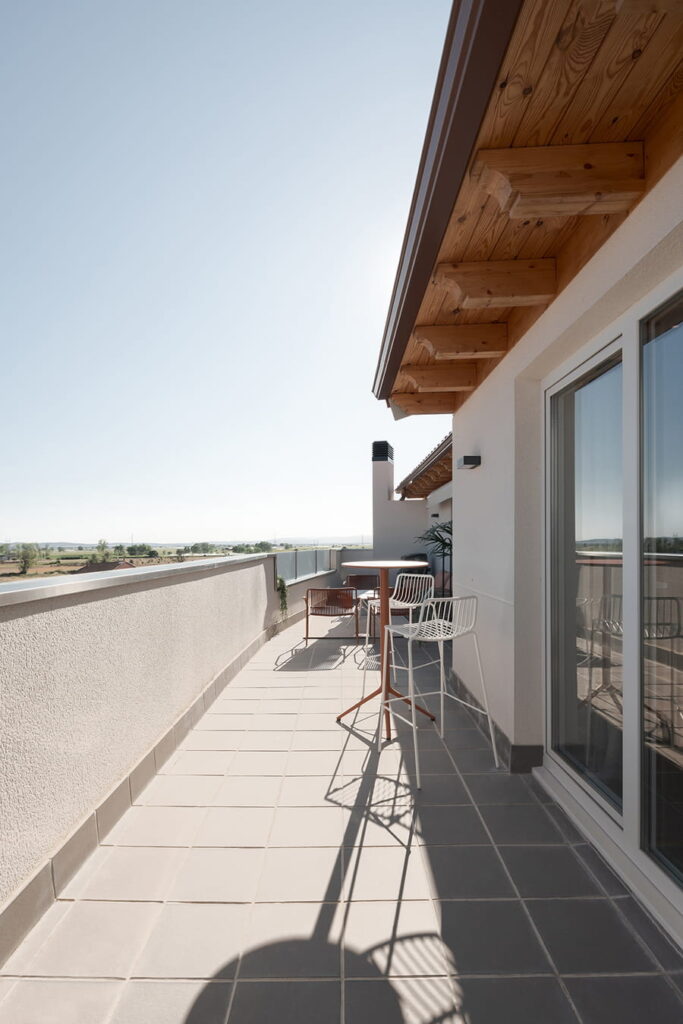 Outdoor terrace area.