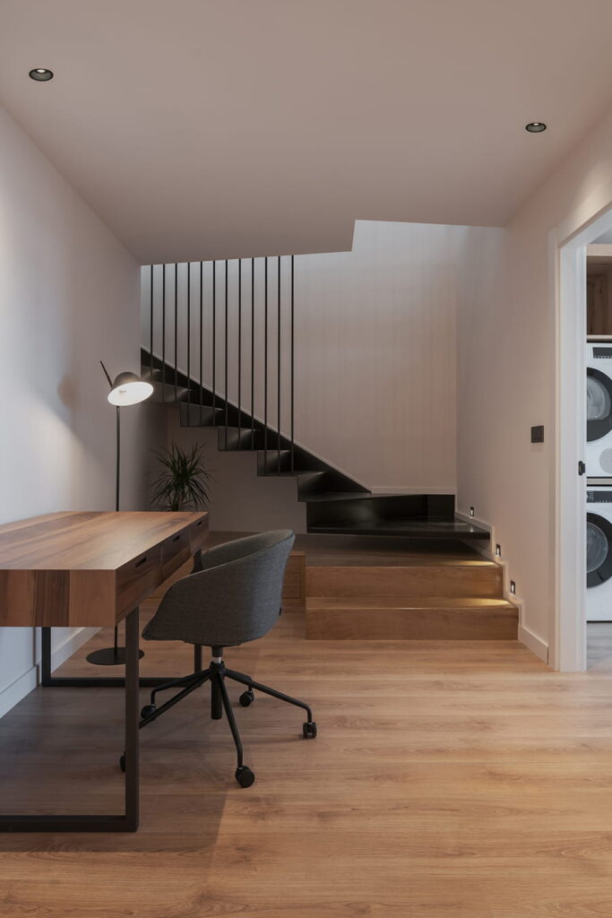 Work area in an open-plan space.