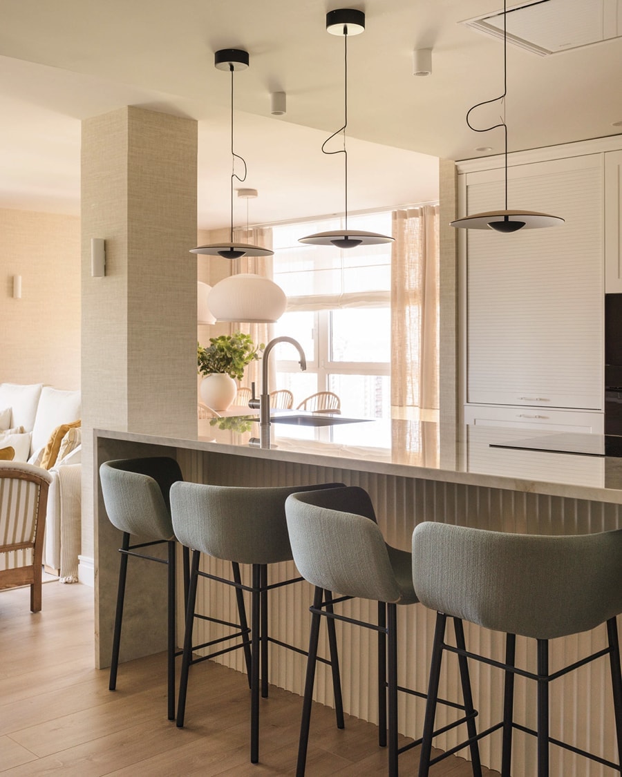 Counter with stools.