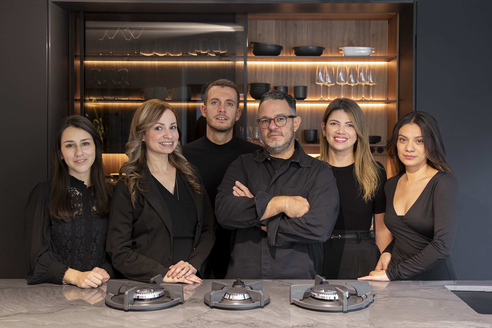 Team van professionals van de showroom van Santos keuken in Mexico-Stad.
