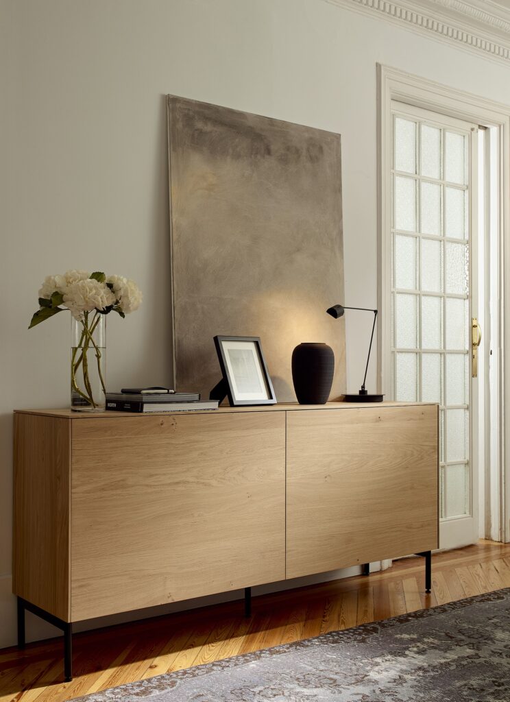 Santos sideboard unit for entrance hall in oak wood finish