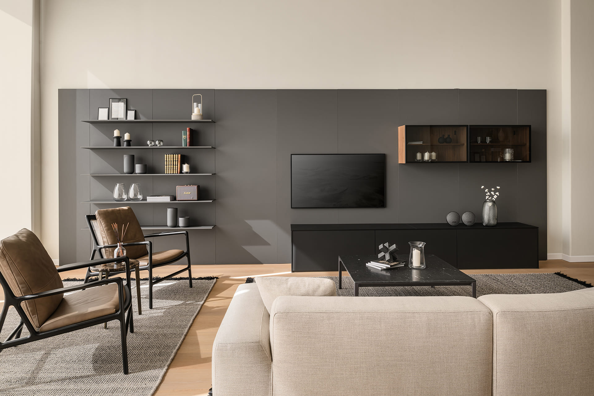 Lounge with Santos living furniture at the new eba Riyadh studio.