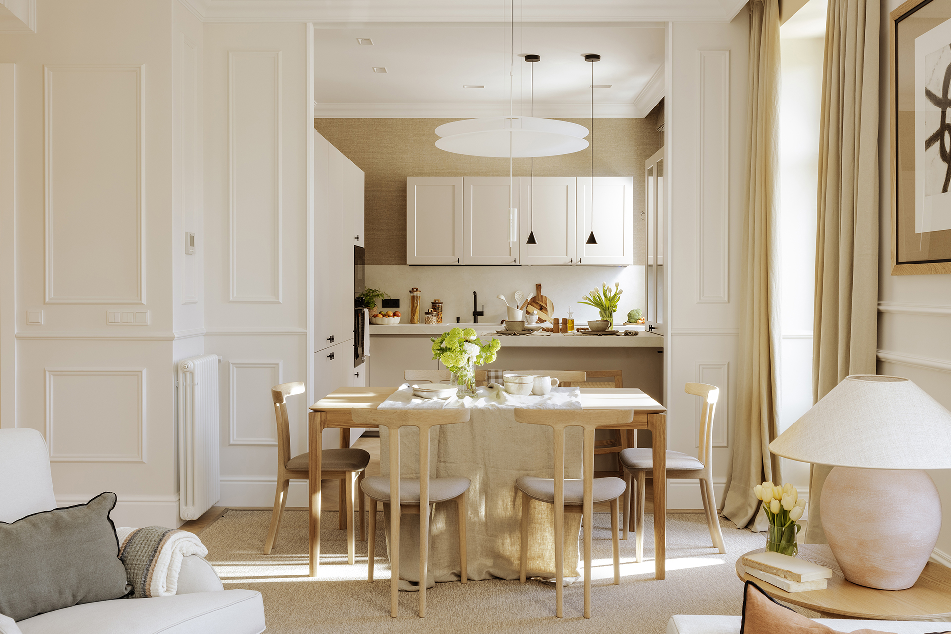 Classic and timeless Santos kitchen in Cashmere viewed from the lounge.