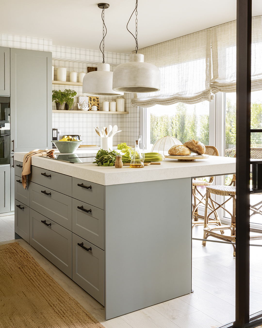 Classic kitchen with centre island designed by Santos Kitchens.